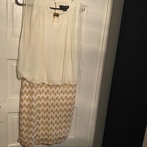 Gold & ivory dress size 12 from Perceptions.